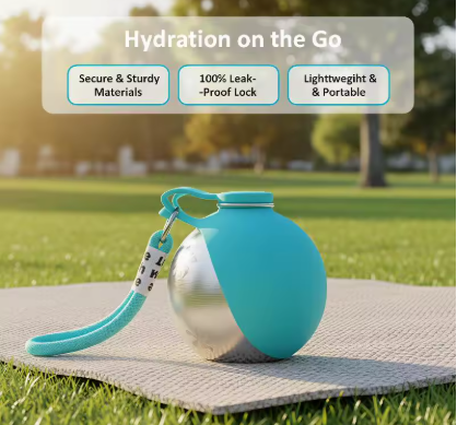 Portable Dog Travel Water Bottle with Detachable Silicone Bowl Leak Proof Lightweight for Walking Hiking Pet Supplies