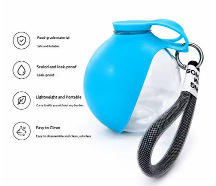 Portable Dog Travel Water Bottle with Detachable Silicone Bowl Leak Proof Lightweight for Walking Hiking Pet Supplies